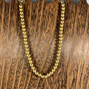 Vintage Gold-Tone Beaded Necklace With Lobster Clasp Closure